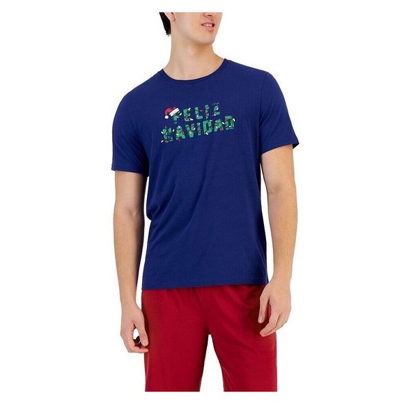 Club Room Mens Christmas Graphic T-Shirt + Shorts Set Feliz Navidad S/M/L/XL/XXL - Picture 2 of 3